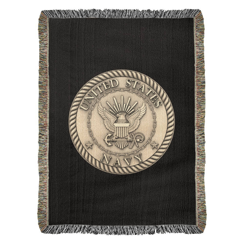 United States Navy Woven Throw Blanket – Cotton Military Tribute - Bubble Gum Wink