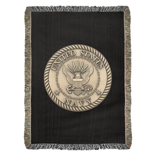 United States Navy Woven Throw Blanket – Cotton Military Tribute - Bubble Gum Wink