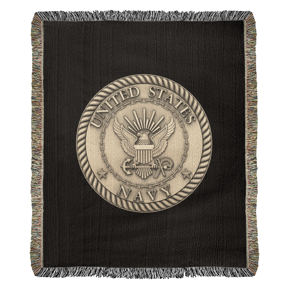 United States Navy Woven Throw Blanket – Cotton Military Tribute - Bubble Gum Wink