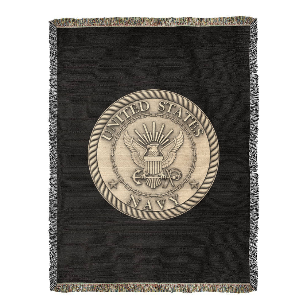 United States Navy Woven Throw Blanket – Cotton Military Tribute - Bubble Gum Wink