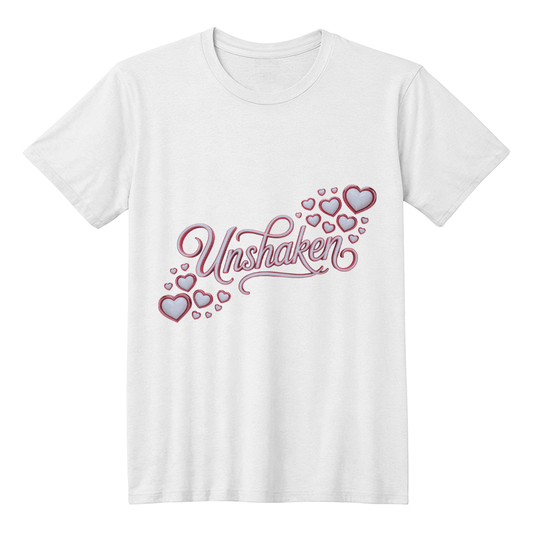 Unshaken Heart – Faith Over Fear Tee - Bubble Gum Wink