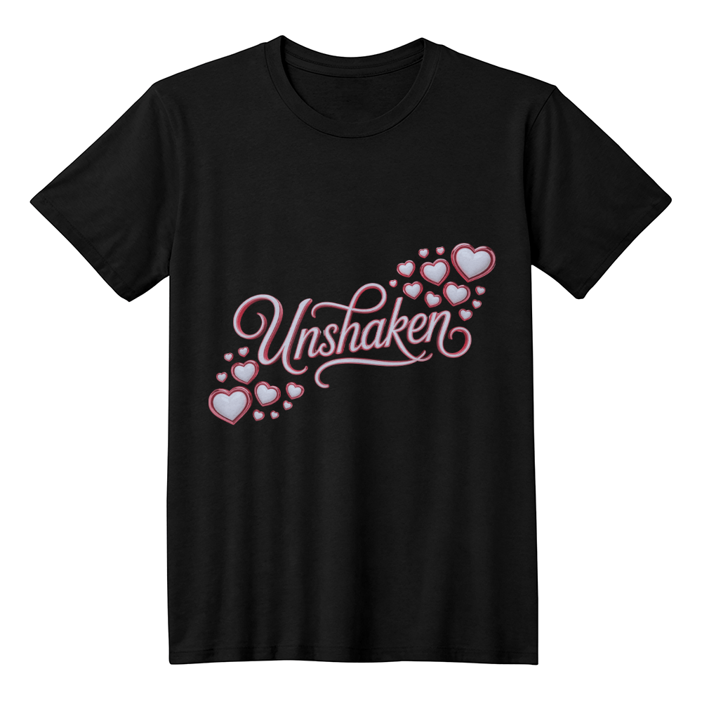 Unshaken Heart – Faith Over Fear Tee - Bubble Gum Wink