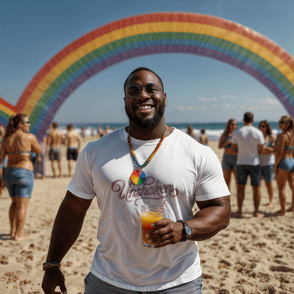 Unshaken – Minimalist Faith Tee - Bubble Gum Wink