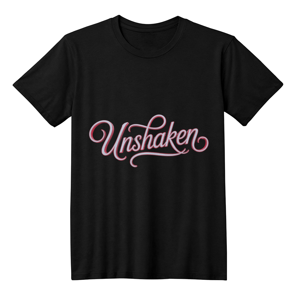 Unshaken – Minimalist Faith Tee - Bubble Gum Wink