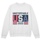 Unstoppable USA 2025 Crewneck | Patriotic Unisex Sweatshirt - Bubble Gum Wink