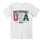 Unstoppable USA 2025 T-Shirt | Stars & Stripes Bold Print - Bubble Gum Wink