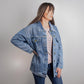Unstoppable USA 2025 Women’s Oversized Denim Jacket (Alt Design) - Bubble Gum Wink