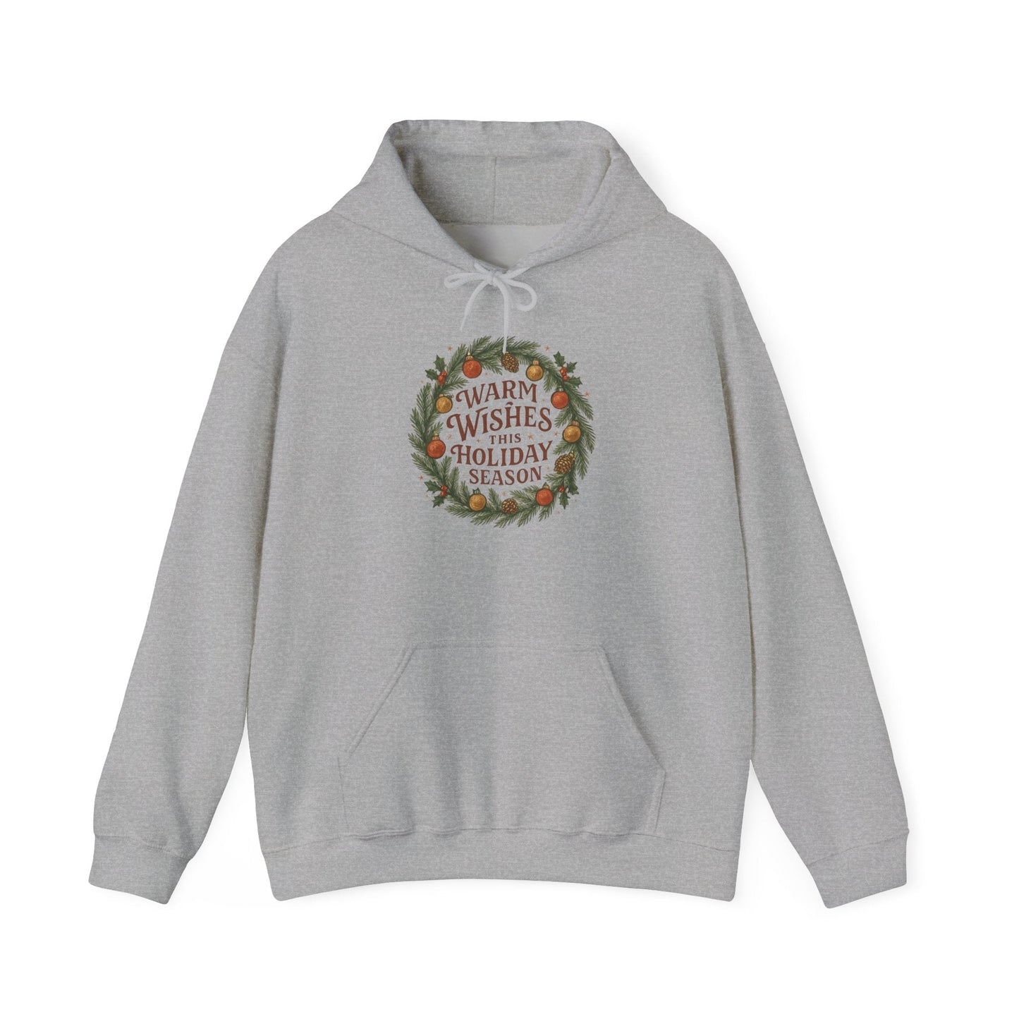 Warm Wishes Holiday Season Hoodie | Cozy Christmas Wreath Edition - Bubble Gum Wink