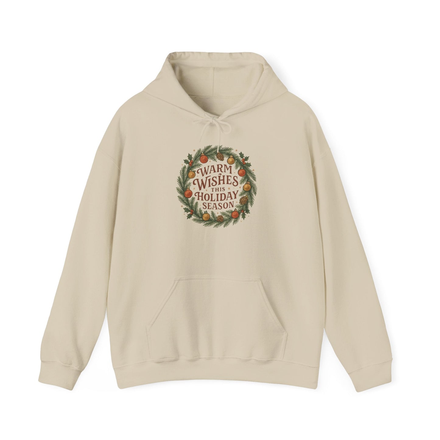 Warm Wishes Holiday Season Hoodie | Cozy Christmas Wreath Edition - Bubble Gum Wink