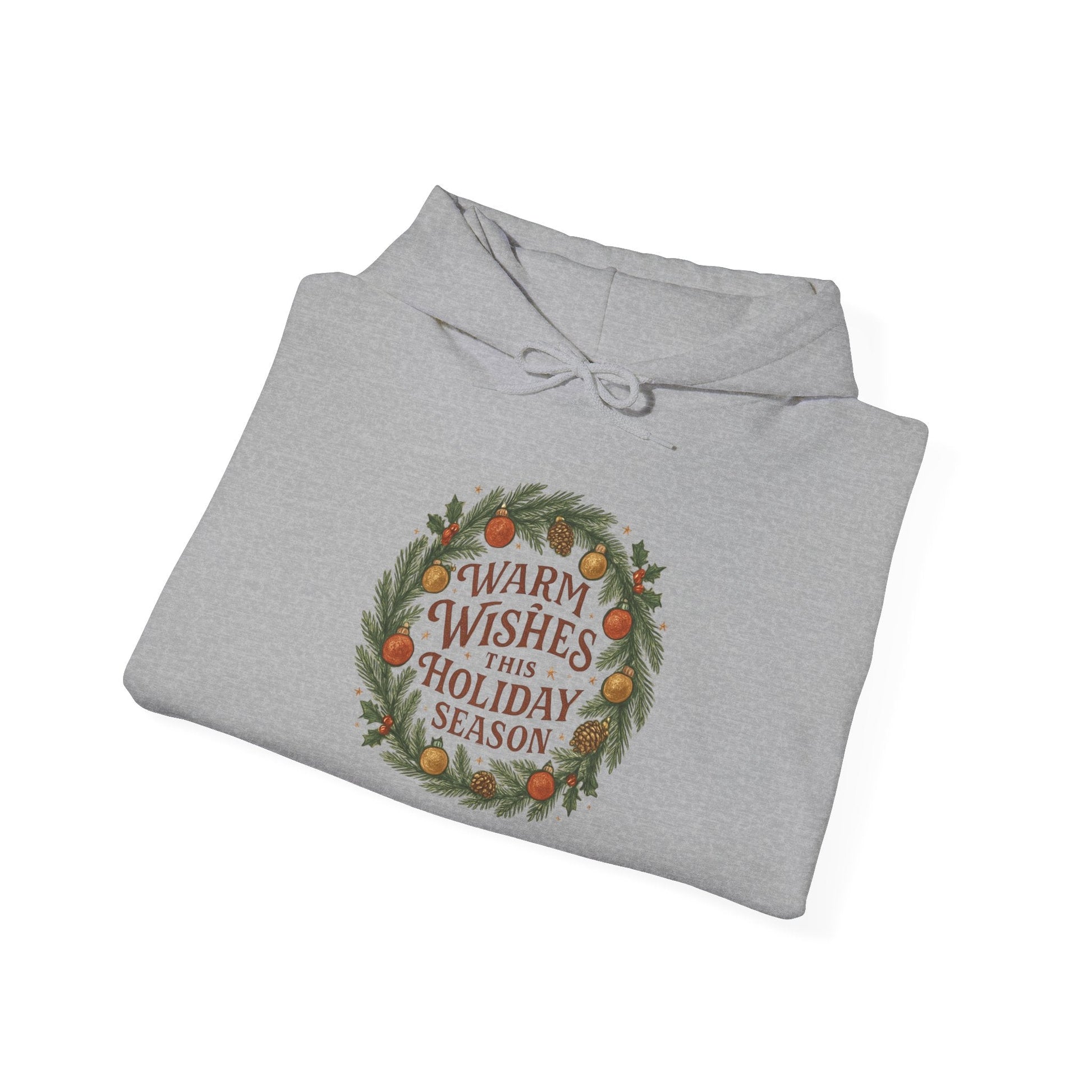 Warm Wishes Holiday Season Hoodie | Cozy Christmas Wreath Edition - Bubble Gum Wink