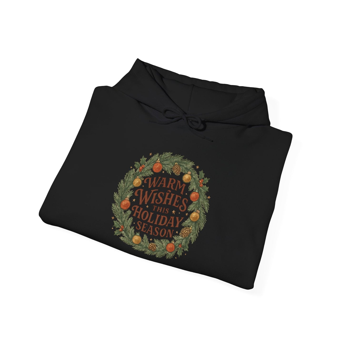 Warm Wishes Holiday Season Hoodie | Cozy Christmas Wreath Edition - Bubble Gum Wink
