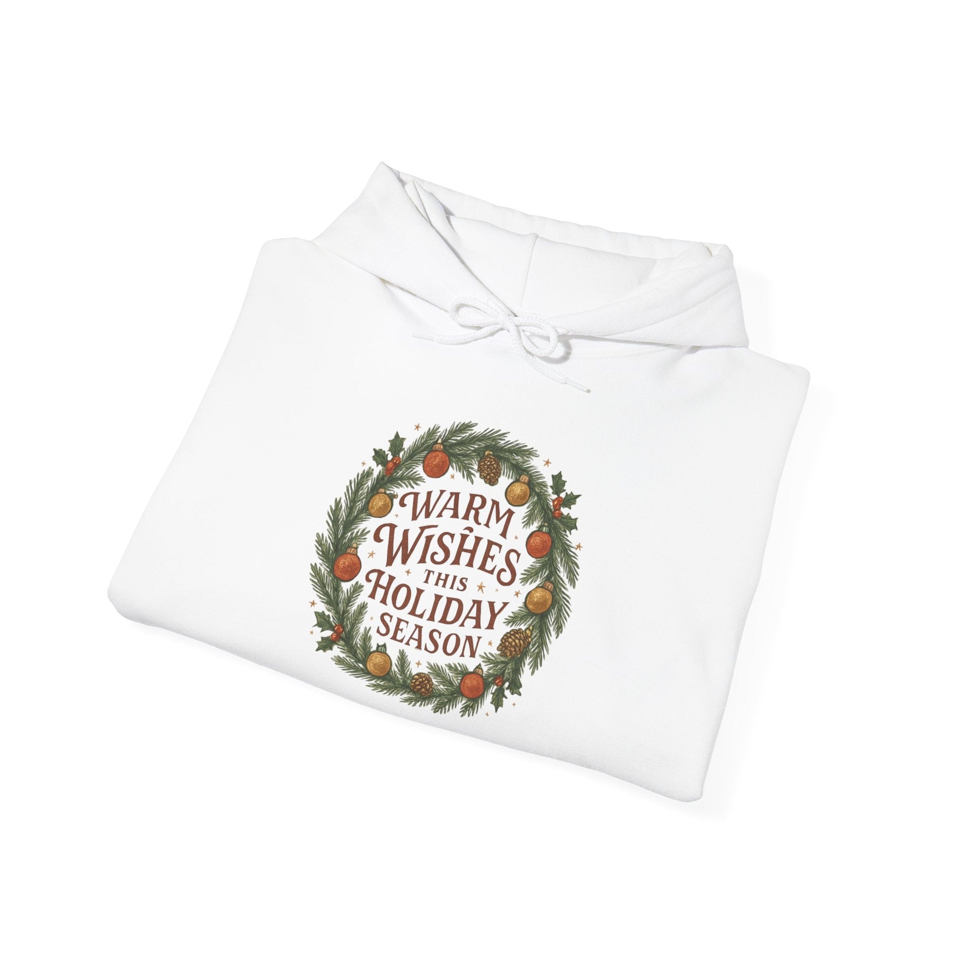 Warm Wishes Holiday Season Hoodie | Cozy Christmas Wreath Edition - Bubble Gum Wink