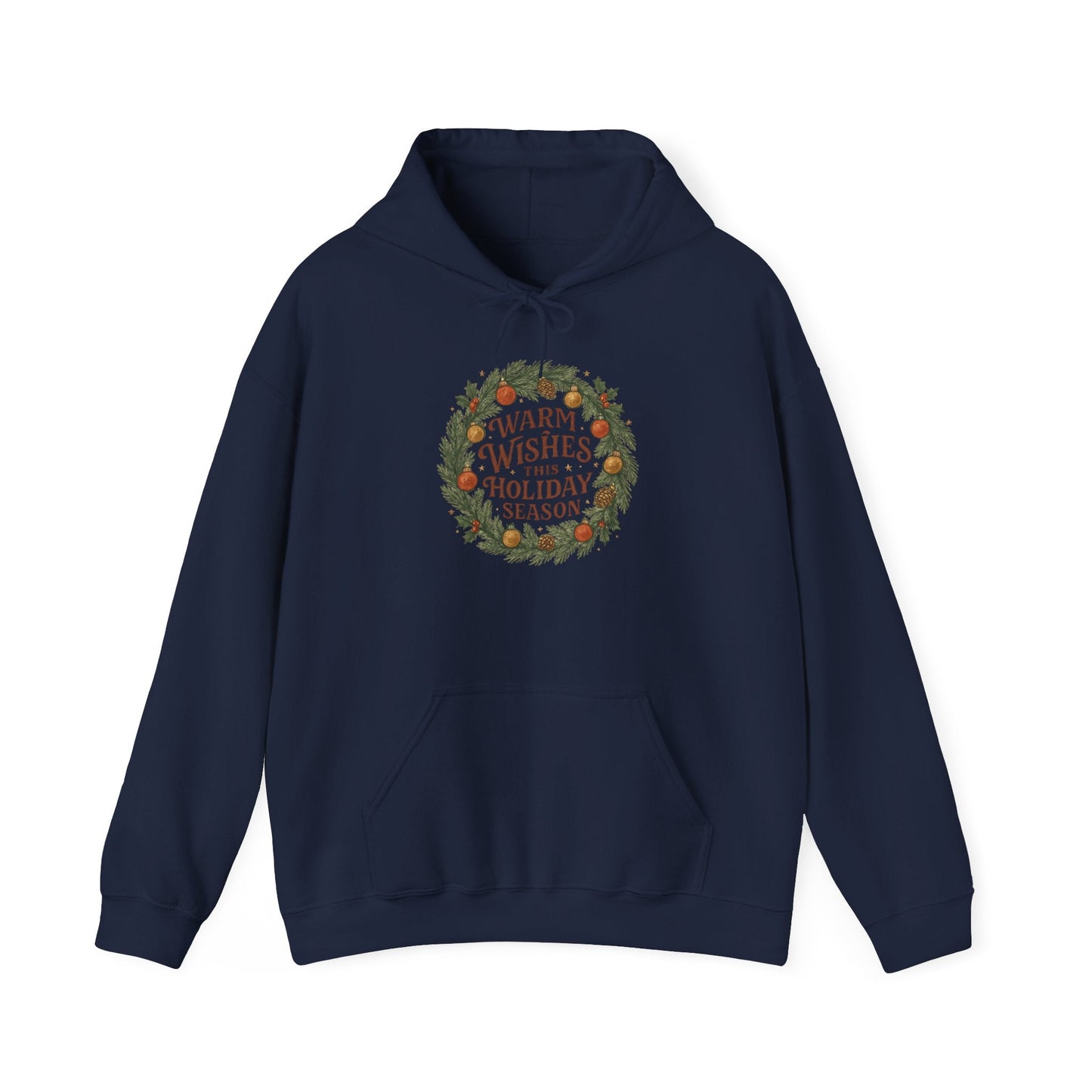 Warm Wishes Holiday Season Hoodie | Cozy Christmas Wreath Edition - Bubble Gum Wink