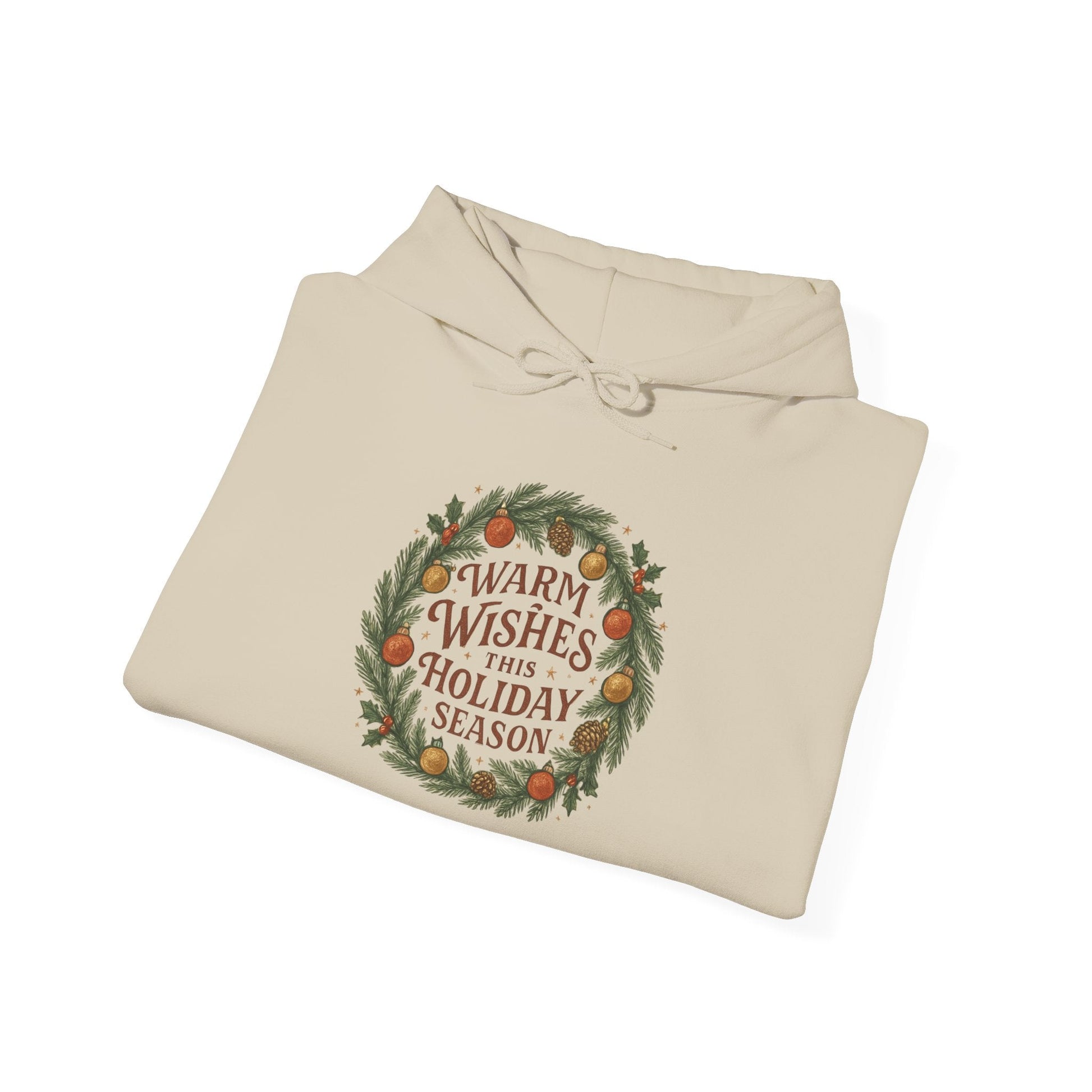 Warm Wishes Holiday Season Hoodie | Cozy Christmas Wreath Edition - Bubble Gum Wink