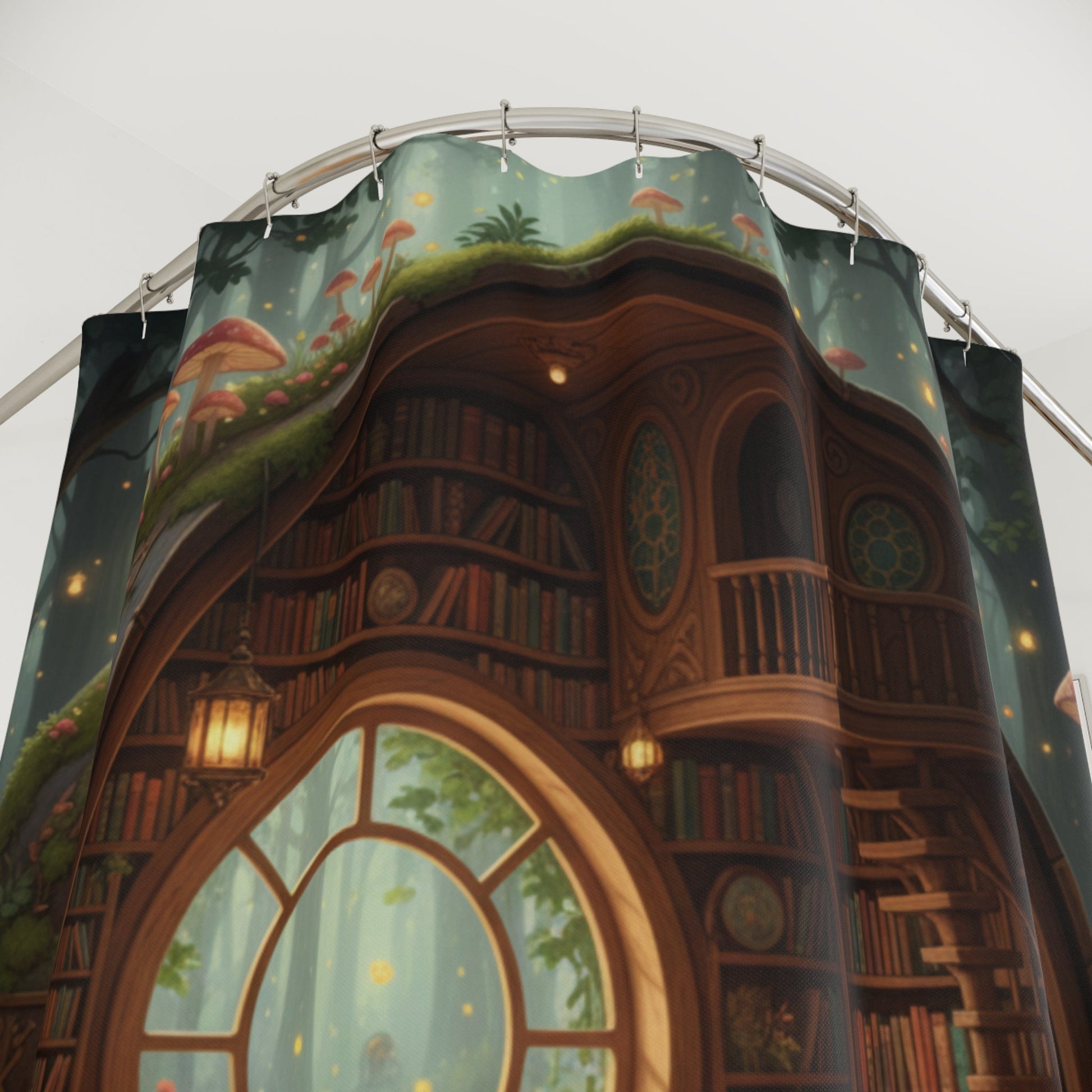 Woodland Storybook Library Shower Curtain - Bubble Gum Wink