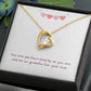 Gold Perfectly You Heart Necklace displayed open in dark wood jewelry box