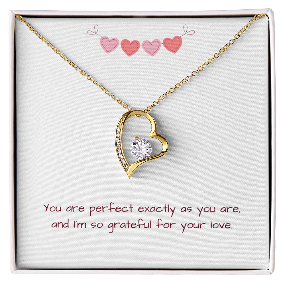 Perfectly You Heart Necklace in gold with crystal accent, in gift box with love message