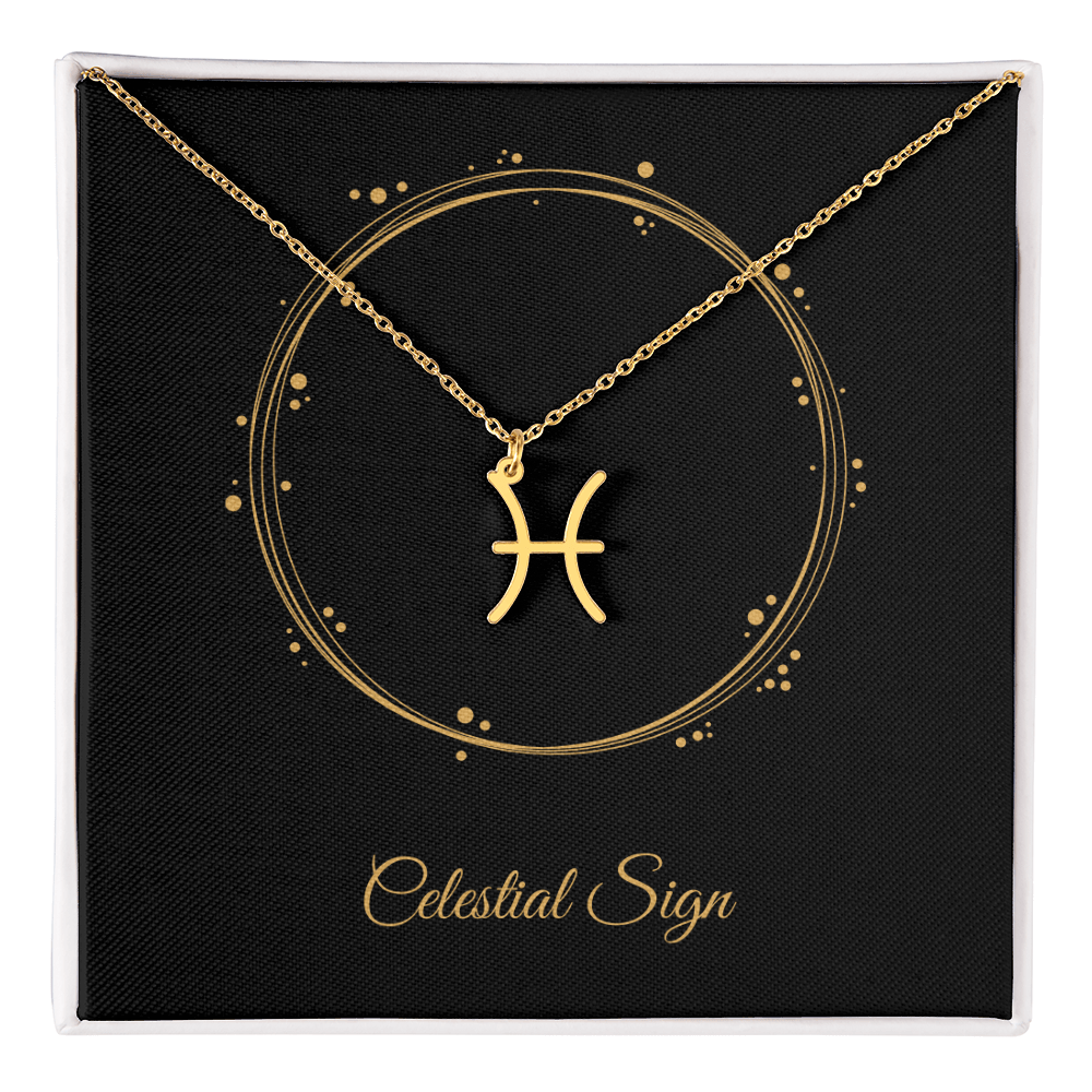 Zodiac Pendant Necklace – Personalized Astrology Gift for Her - Bubble Gum Wink